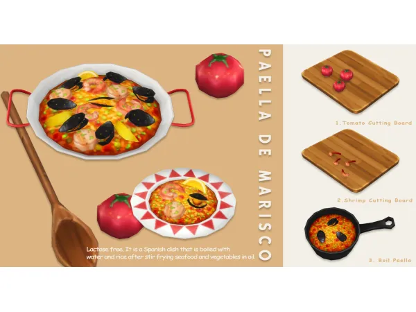 Mix January 2023 Recipe_Paella De Marisco by ONI - The Sims 4 Custom Content