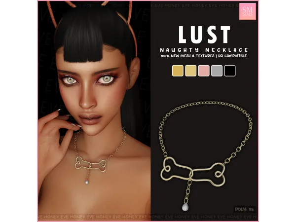 Alpha HONEY Lust Naughty Necklace by SM Sims - The Sims 4 Custom Content