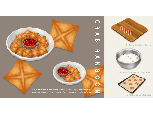 Mix January 2023 Recipe_Crab Rangoon by ONI - The Sims 4 Custom Content
