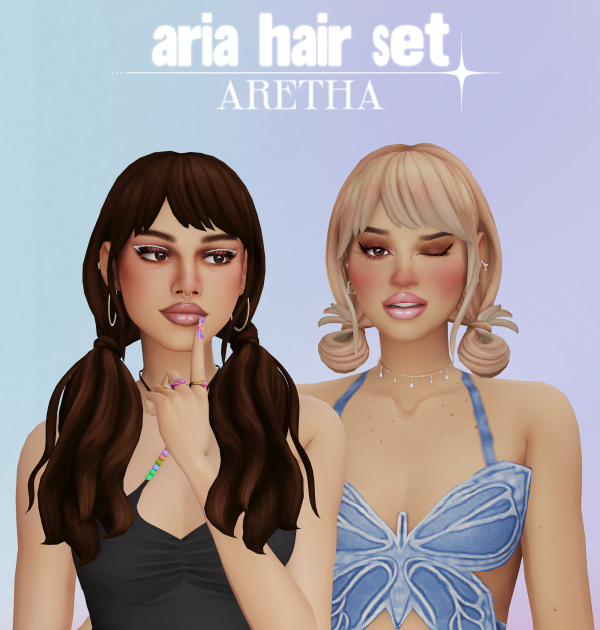 Maxis Match aria hair set by simsfinds - The Sims 4 Custom Content