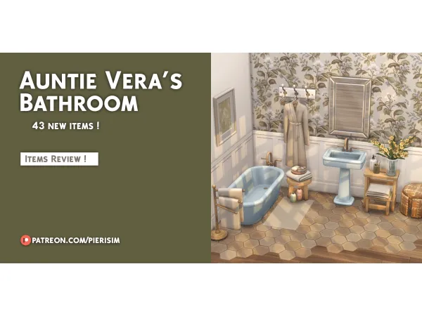 Maxis Match Auntie Vera's Bathroom by Pierisim - The Sims 4 Custom Content