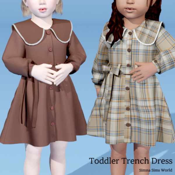 Alpha Toddler Trench Dress by simsfinds - The Sims 4 Custom Content