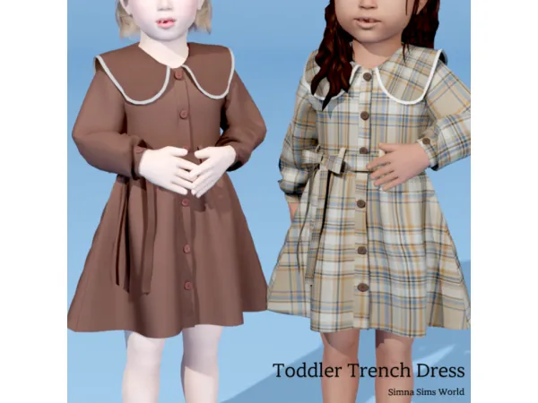 Alpha Toddler Trench Dress - The Sims 4 Custom Content