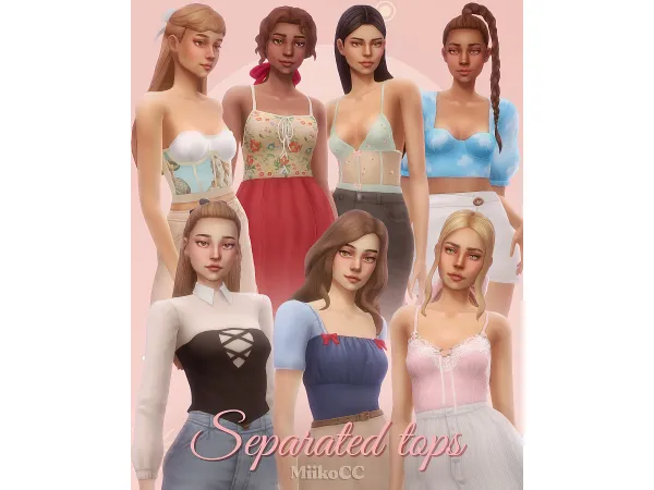 Maxis Match Separated tops by Miiko - The Sims 4 Custom Content