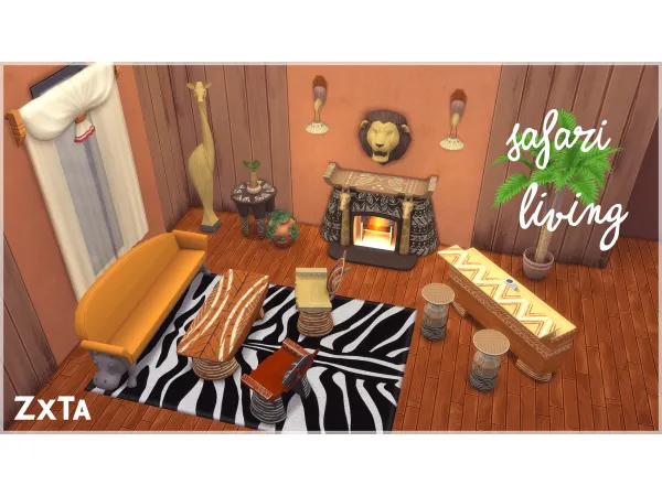 Maxis Match to Safari Living by Zx_Ta - The Sims 4 Custom Content