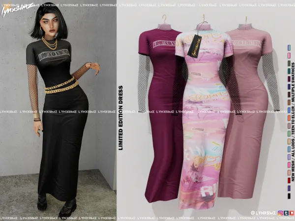 Alpha Limited Edition Dress by LYNXSIMZ - The Sims 4 Custom Content