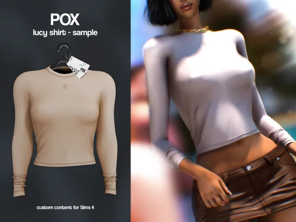 Alpha POX Lucy Shirt (Sample) - The Sims 4 Custom Content