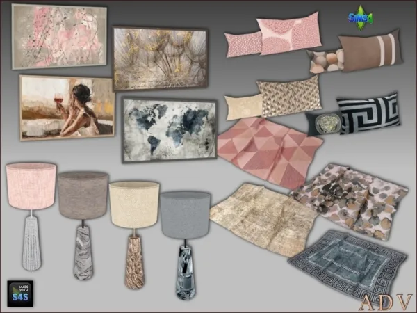 Alpha Livingroom decor - The Sims 4 Custom Content