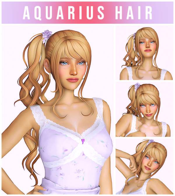 Maxis Match Aquarius Hair by simsfinds - The Sims 4 Custom Content