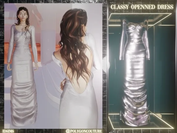 Alpha Classy openned dress - The Sims 4 Custom Content