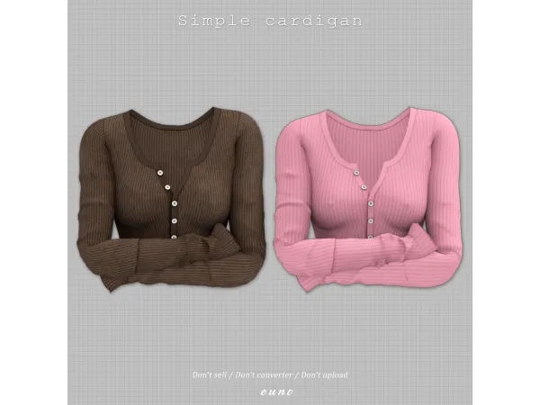 Alpha Simple cardigan by euno sims - The Sims 4 Custom Content