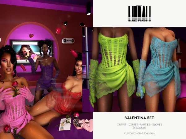 Alpha MERCH Valentina Set - The Sims 4 Custom Content