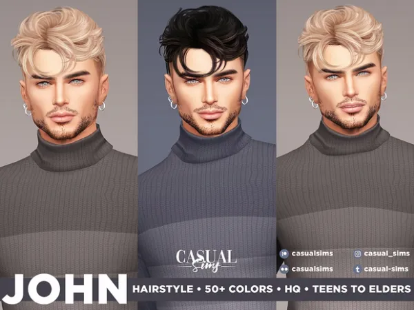 Alpha John Hairstyle by casualsims - The Sims 4 Custom Content