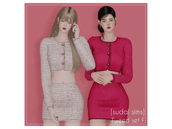 Alpha [sudal] Tweed set F sims by sudal - The Sims 4 Custom Content
