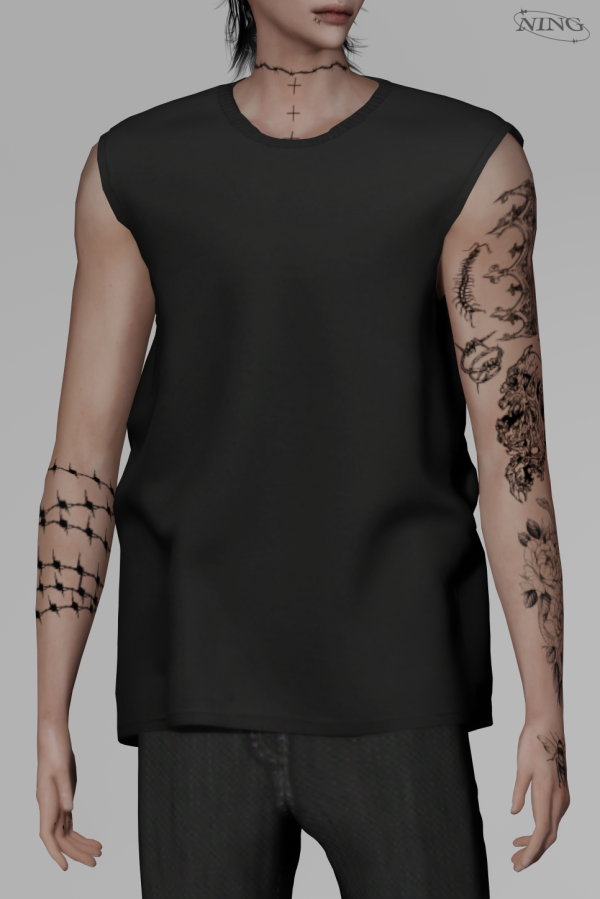 Mix [NING] Male Tattoo2 by simsfinds - The Sims 4 Custom Content