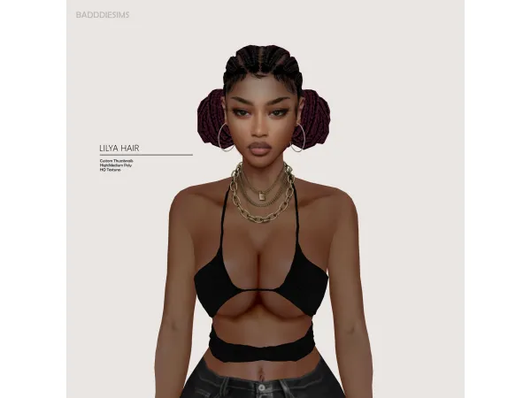 Alpha LILYA HAIR by BADDDIESIMS - The Sims 4 Custom Content
