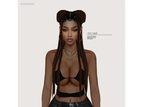 Alpha JINY HAIR by BADDDIESIMS - The Sims 4 Custom Content