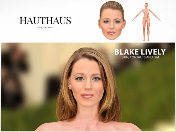 Alpha Blake Lively Skin and Sim for (Super Real) by Hauthaus - The Sims 4 Custom Content