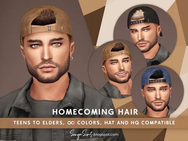 Alpha Homecoming Hair by SonyaSims - The Sims 4 Custom Content