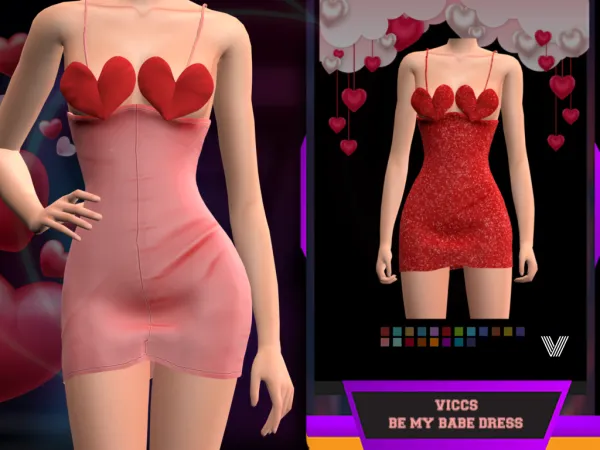 Alpha VICCS_ BE MY BABE DRESS - The Sims 4 Custom Content