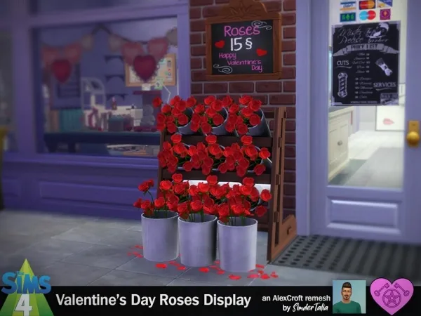 Maxis Match Valentines Day Roses Display An AlexCroft remesh - The Sims 4 Custom Content