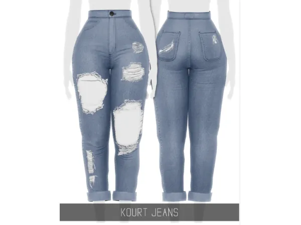 Alpha KOURT JEANS by Simpliciaty - The Sims 4 Custom Content