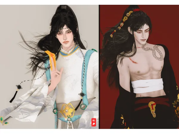 Alpha LIN DIAN 20230213_古风男装改色 DIAN by LIN - The Sims 4 Custom Content
