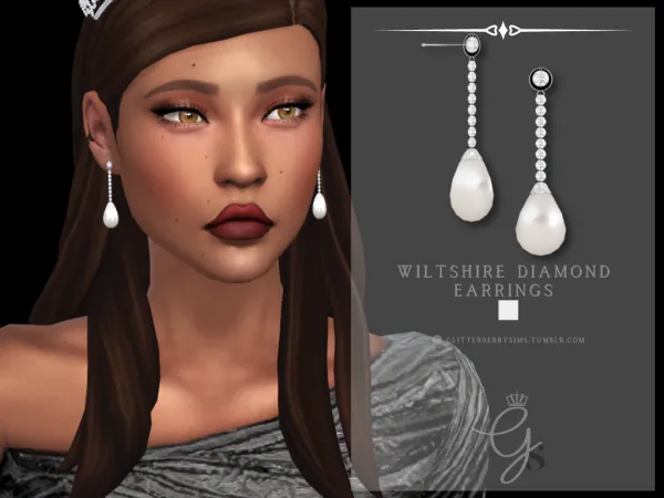 Mix Wiltshire Diamond Earrings by Glitterberry Sims - The Sims 4 Custom Content