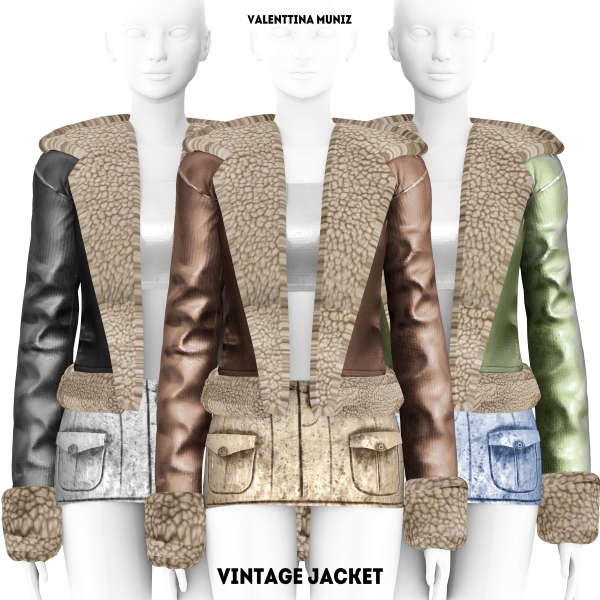 Alpha Vintage Jacket by valentinamuniz - The Sims 4 Custom Content