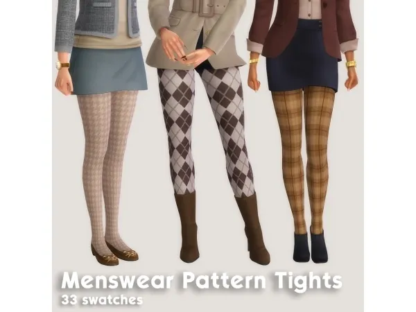 Maxis Match Menswear and Plaid Pattern Tights by simsfinds - The Sims 4 Custom Content
