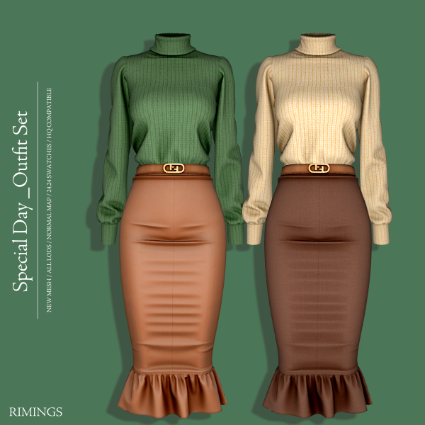 Alpha [RIMINGS] Special Day _Outfit Set by simsfinds - The Sims 4 Custom Content