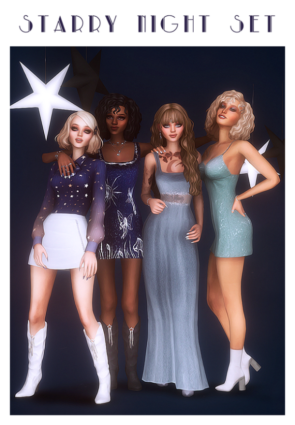 Maxis Match Starry Night Set by simsfinds - The Sims 4 Custom Content