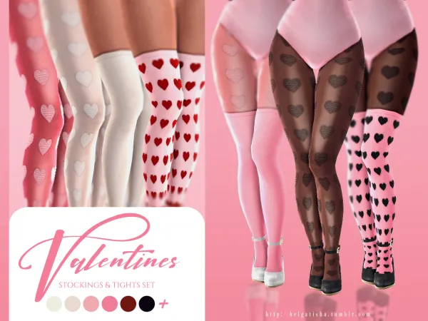 Maxis Match Valentines tights stockings by helgatisha - The Sims 4 Custom Content
