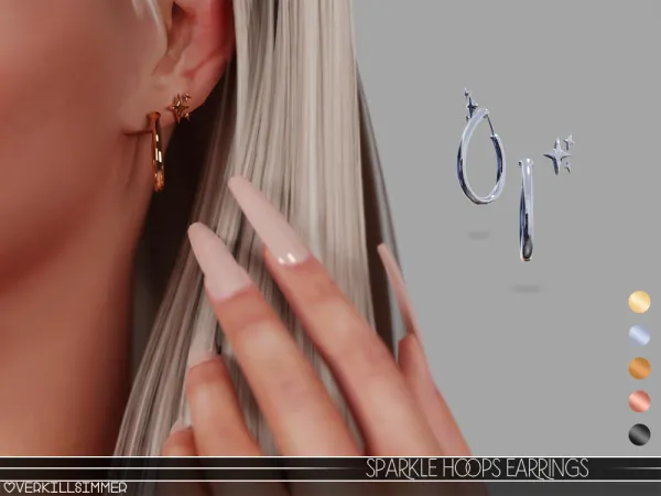 Alpha Sparkle hoops earrings - The Sims 4 Custom Content