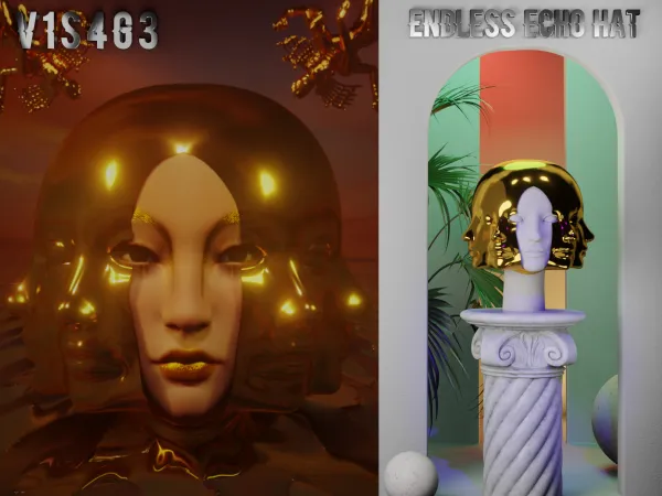 Alpha DYER X VISAGE Endless Echo Hat by v1s4g3 - The Sims 4 Custom Content