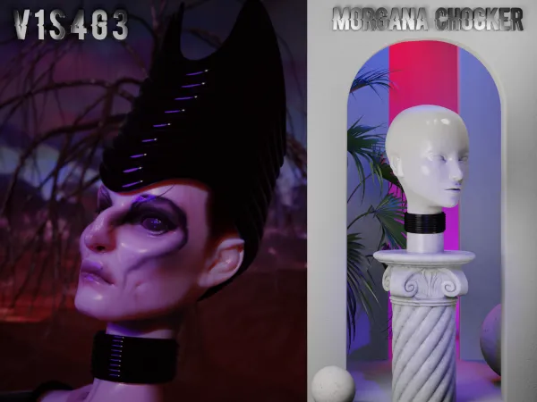 Alpha Visage Sims Morgana Chocker by v1s4g3 - The Sims 4 Custom Content
