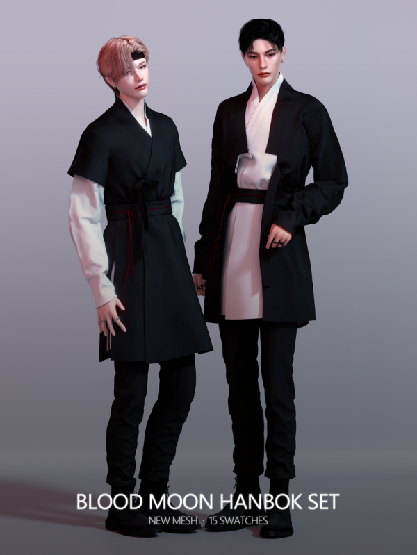 Alpha Blood Moon Hanbok Set by simsfinds - The Sims 4 Custom Content