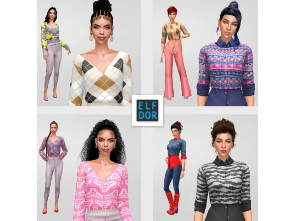 Maxis Match 2023 February Collection 3 Girly Sweaters - The Sims 4 Custom Content