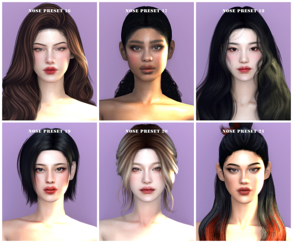 Mix nose preset 16 21 by simsfinds - The Sims 4 Custom Content
