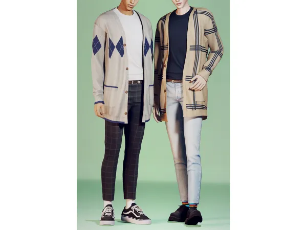 Alpha [KK] Long cardigan by KK's creation - The Sims 4 Custom Content