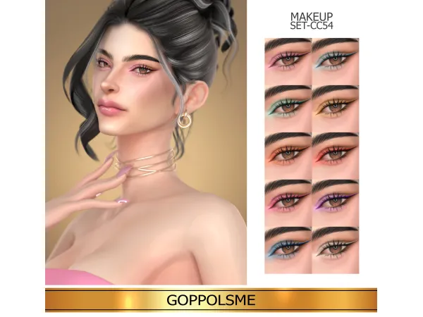 Alpha GPME GOLD MAKEUP SET CC54 by GoppolsMe - The Sims 4 Custom Content