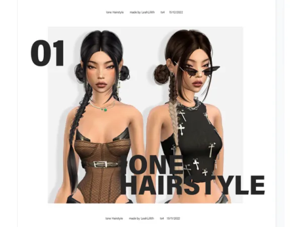 Alpha Ione Hairstyle by LeahLilith - The Sims 4 Custom Content