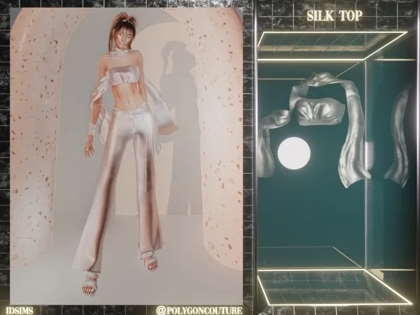 Alpha Slik top - The Sims 4 Custom Content