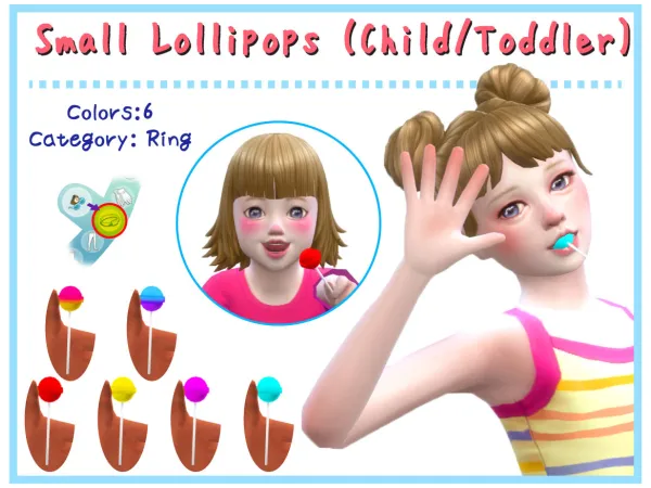 Maxis Match Small Lollipops Set Child Toddler Adults - The Sims 4 Custom Content