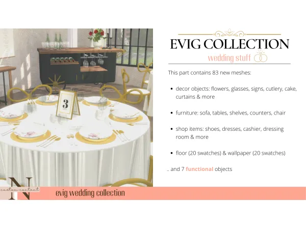 Alpha EVIG COLLECTION wedding stuffpack sims by Nordica - The Sims 4 Custom Content