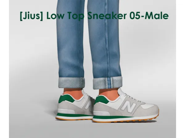Alpha Low Top Sneakers 05 Male by Jiussims - The Sims 4 Custom Content