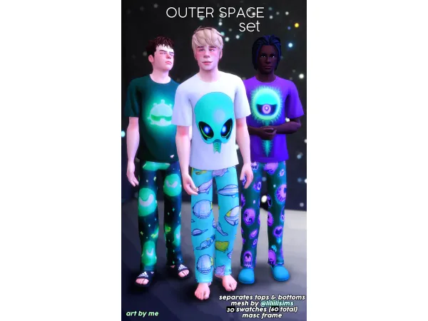 Maxis Match Outer Space (Set) by CreamLatteDream - The Sims 4 Custom Content