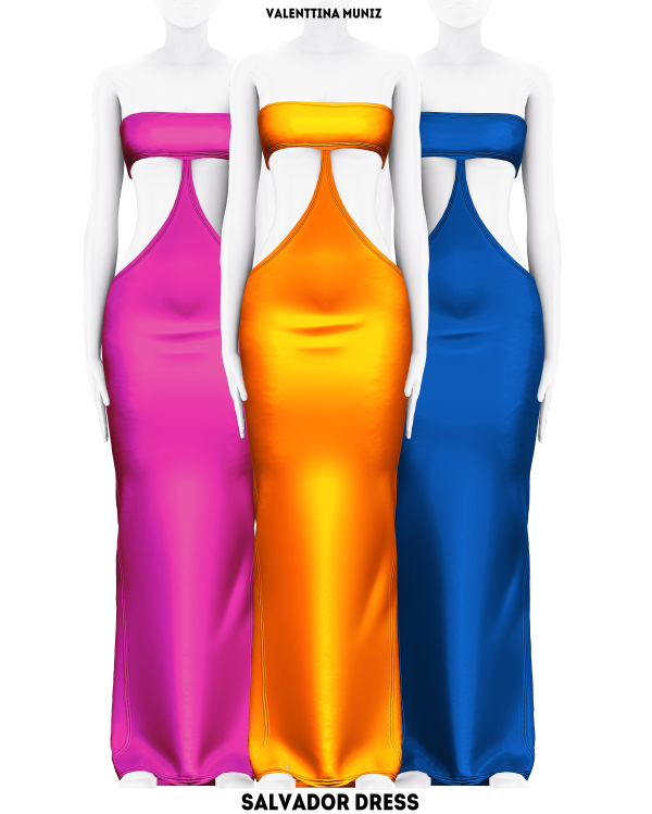 Alpha Salvador Dress by valentinamuniz - The Sims 4 Custom Content