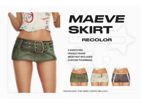 Alpha MAEVE SKIRT RECOLOR by Magbay - The Sims 4 Custom Content