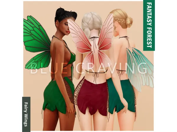 Alpha Blue Craving Fairy Wings - The Sims 4 Custom Content